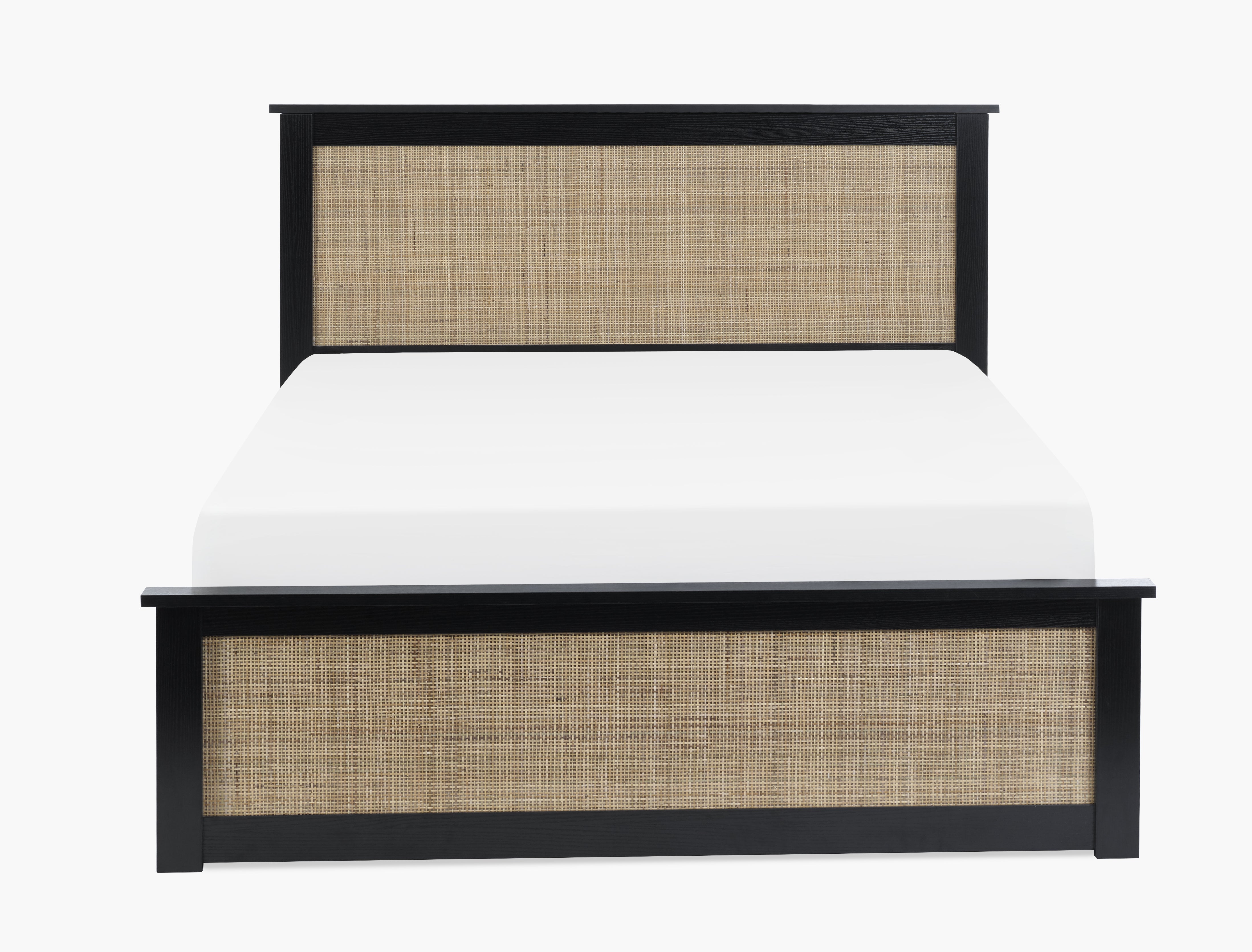 Clermont Black Oak Wood & Rattan Ottoman King Bed